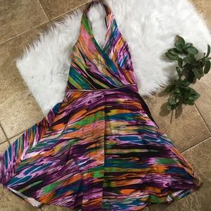 Calvin Klein Rainbow Multicolor Halter Dress